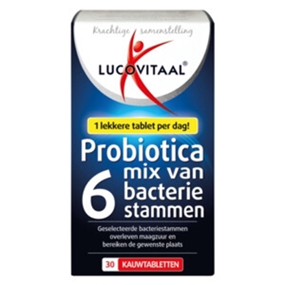 LUCOVITAAL PROBIOTICA MIX 6 BACTERIE STAMMEN 30 KAUWTABL